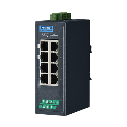 8 Fast Ethernet Industrial Managed Switch with PROFINET, Extreme Temperature